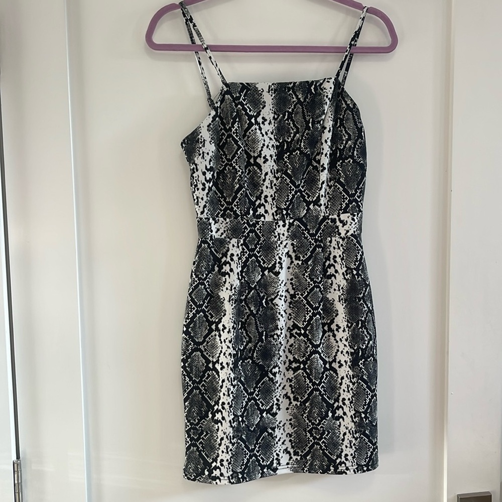 Snake print mini dress